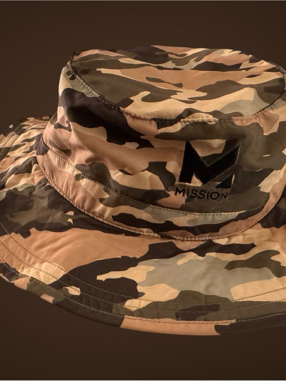 Mission Wide Brim Camo Bucket Hat unisex - Brown/Green Outdoors Cools